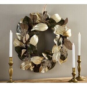 23" Magnolia Leaf Holiday Wreath by Lauren McBride